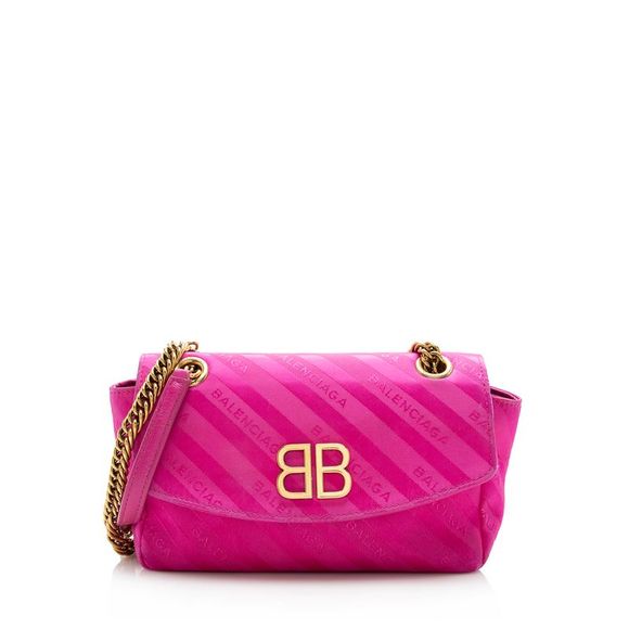 Balenciaga Handbags - Balenciaga Satin Jacquard BB S Round Shoulder Bag - FINAL SALE